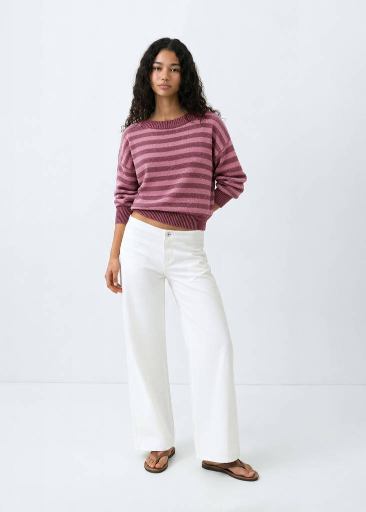 Lurex stripes sweater — Pink