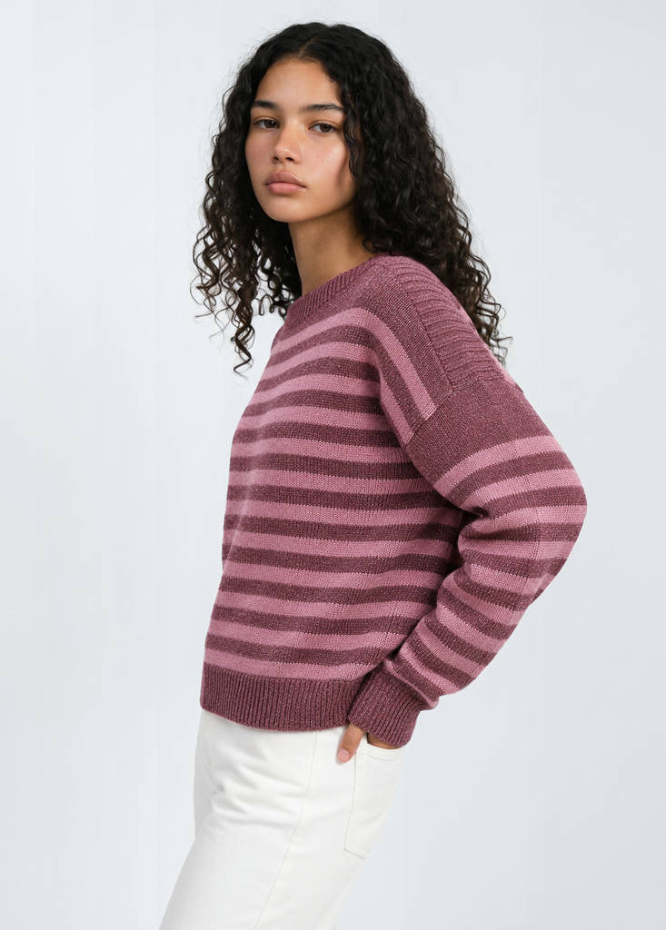 Lurex stripes sweater — Pink