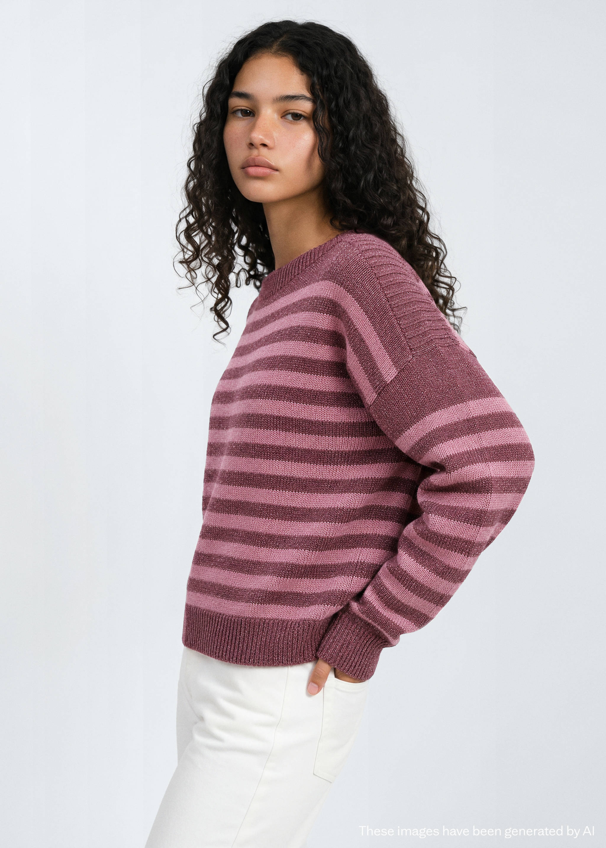 Lurex stripes sweater - Medium plane