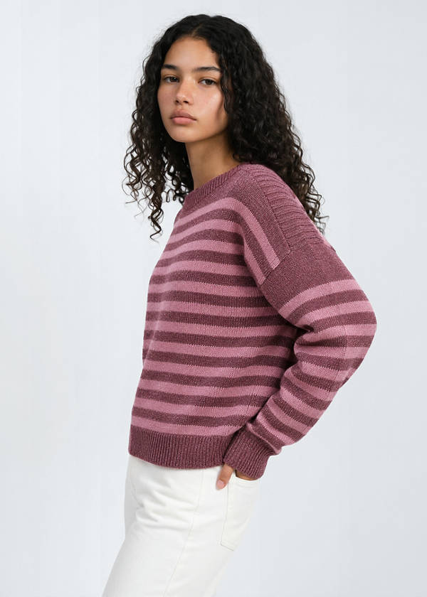 Lurex stripes sweater — Pink