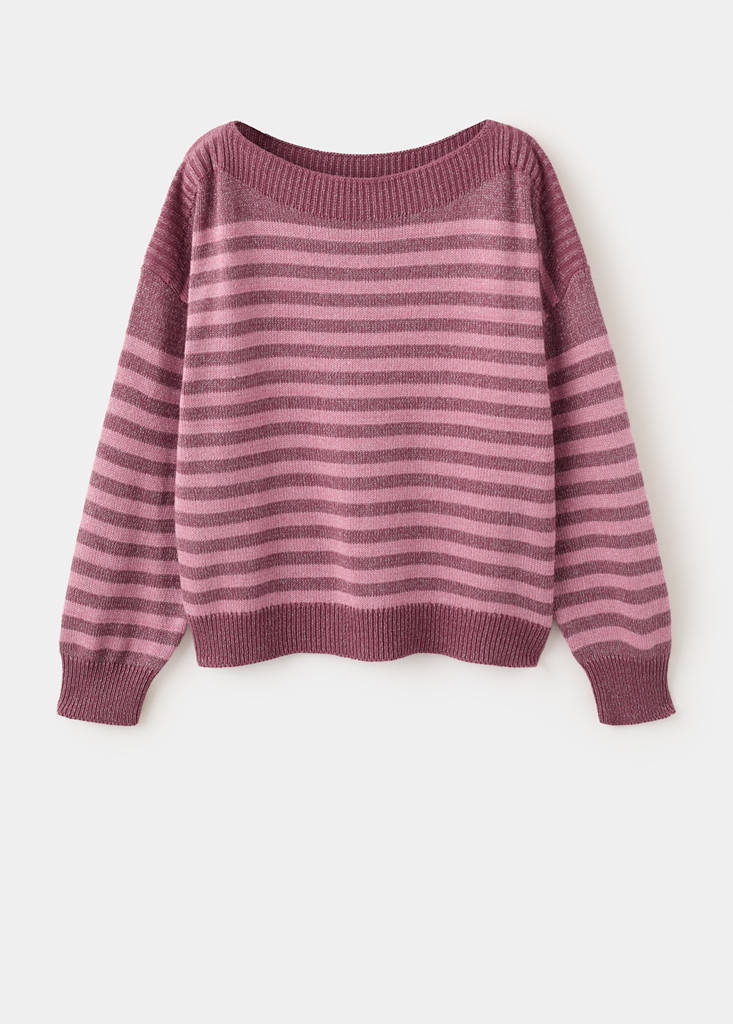 Lurex stripes sweater — Pink