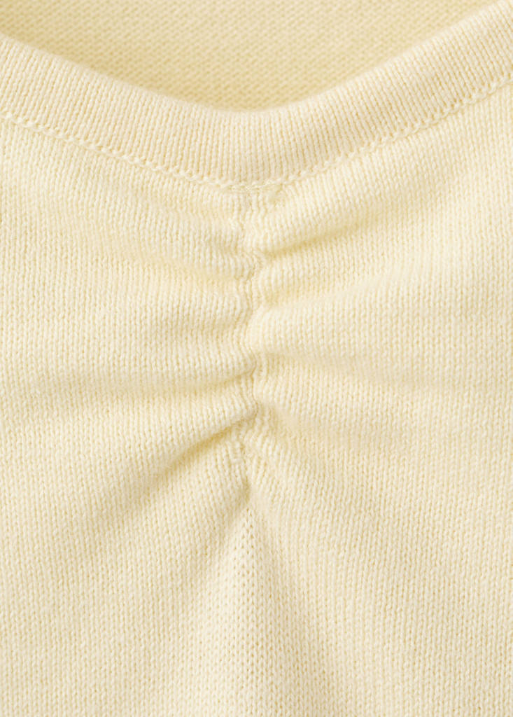 Ruched detail knitted jumper — Pastel Yellow