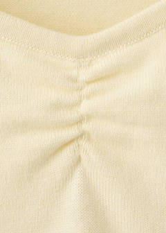 Ruched detail knitted jumper — Pastel Yellow 5