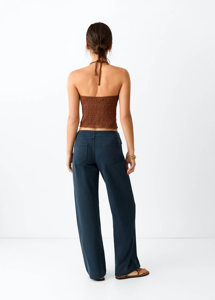 Low-rise tie jeans — Charcoal