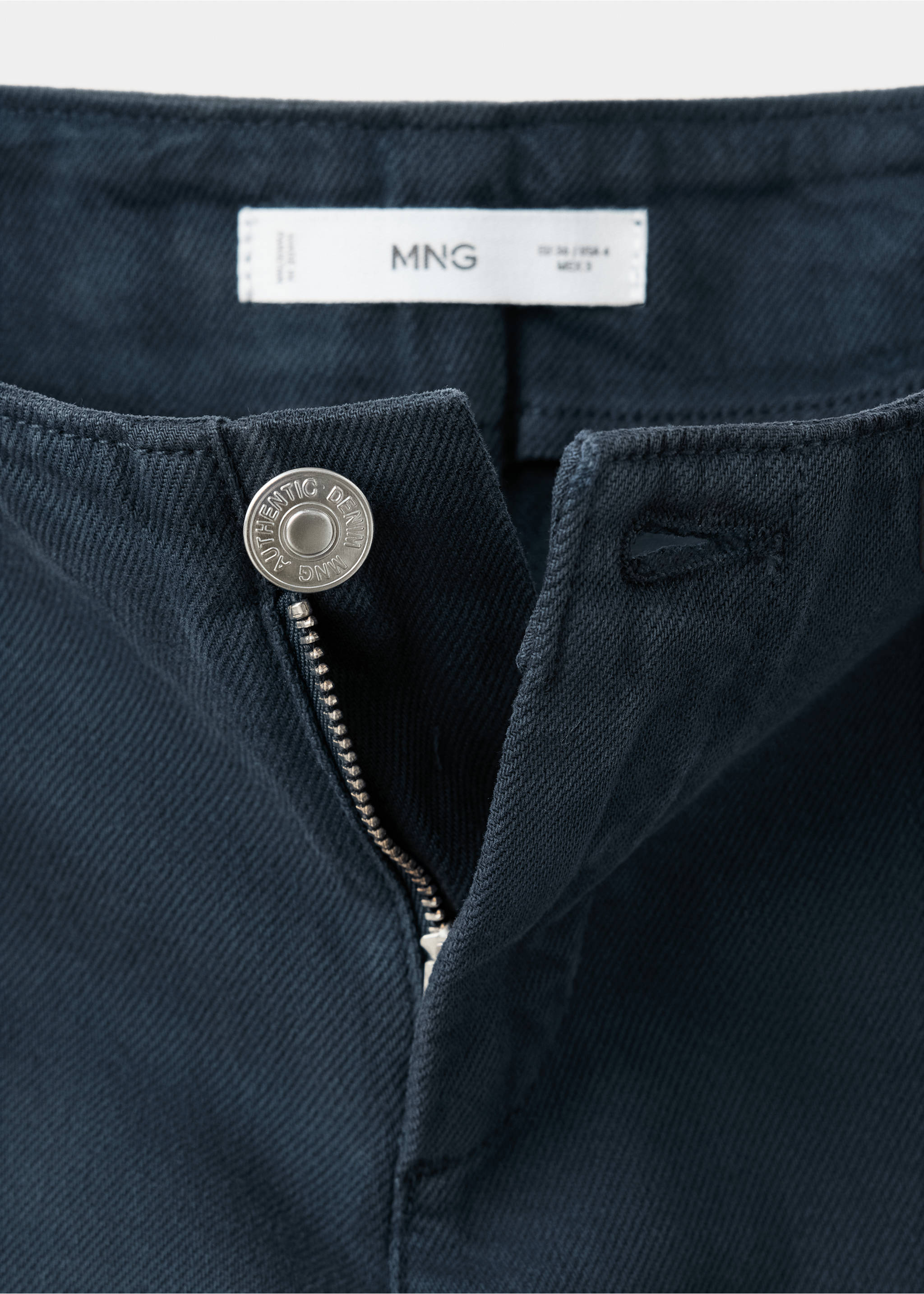 Jeans mit niedriger Bundhöhe und Schleife - Detail des Artikels 0, Anthrazit. Ref: 37012536-00.