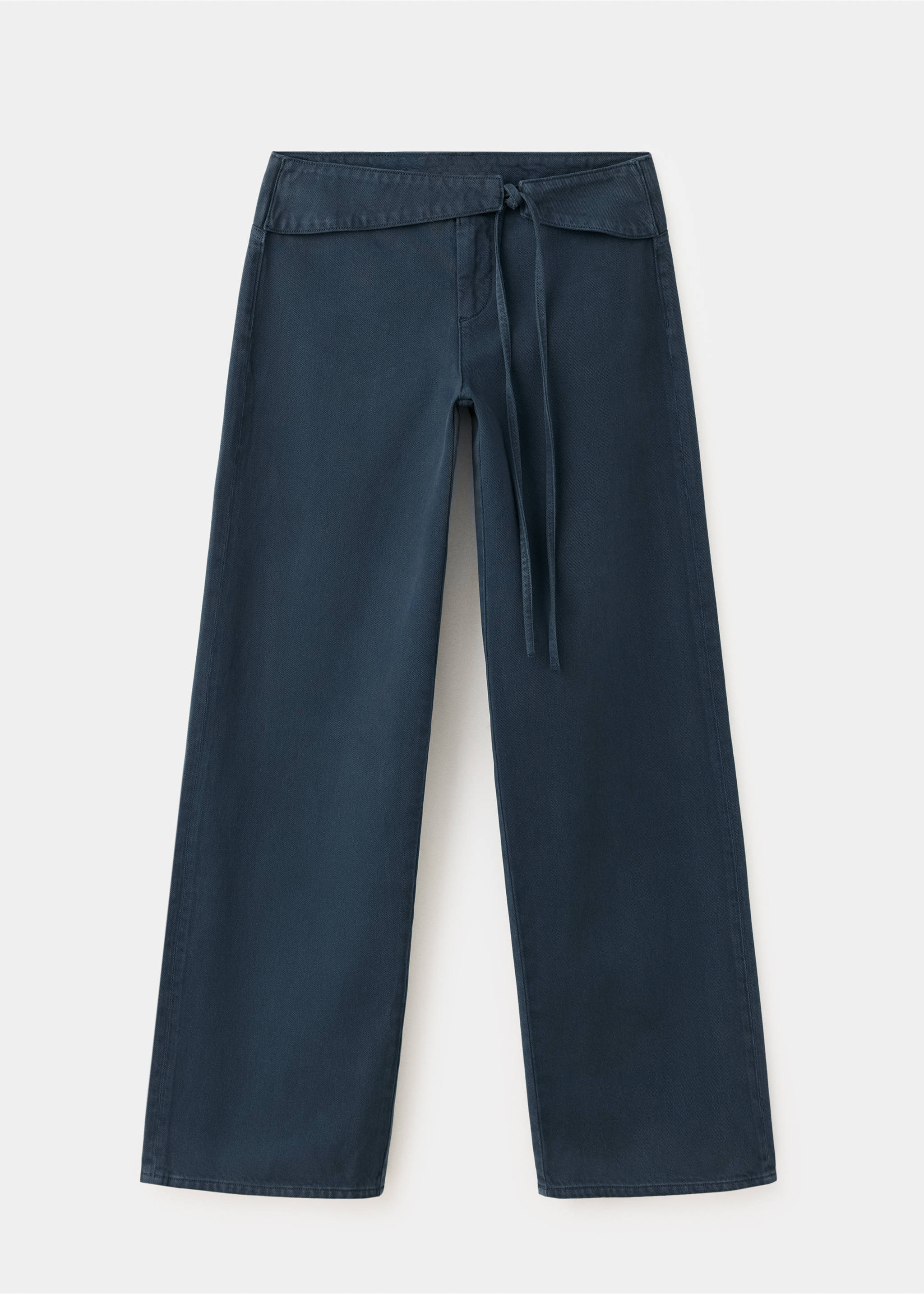 Jeans mit niedriger Bundhöhe und Schleife - Artikel ohne Model, Anthrazit. Ref: 37012536-00.
