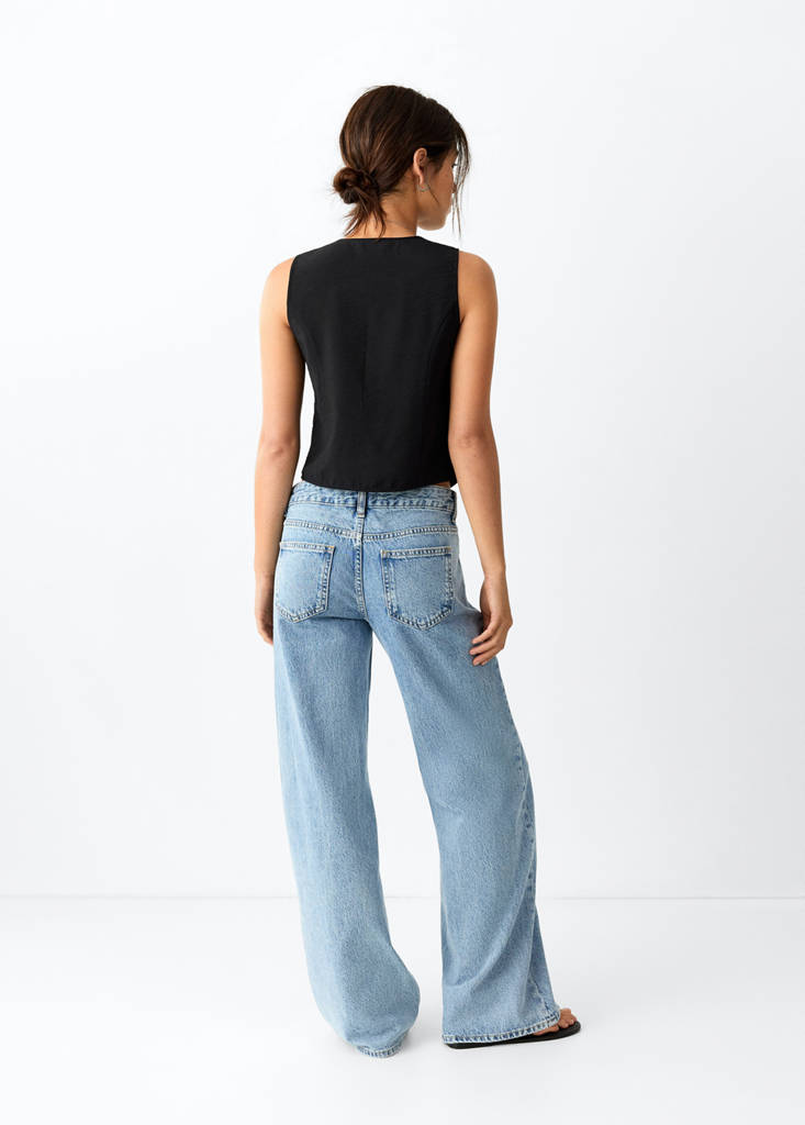 Low-waist wide-leg jeans — Medium Blue