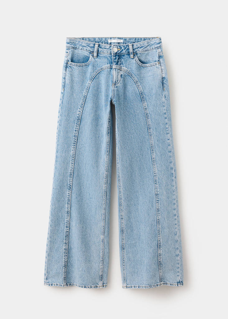 Low-waist wide-leg jeans — Medium Blue