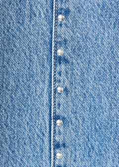 Wide leg studded jeans — Medium Blue 7