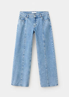Wide leg studded jeans — Medium Blue 3