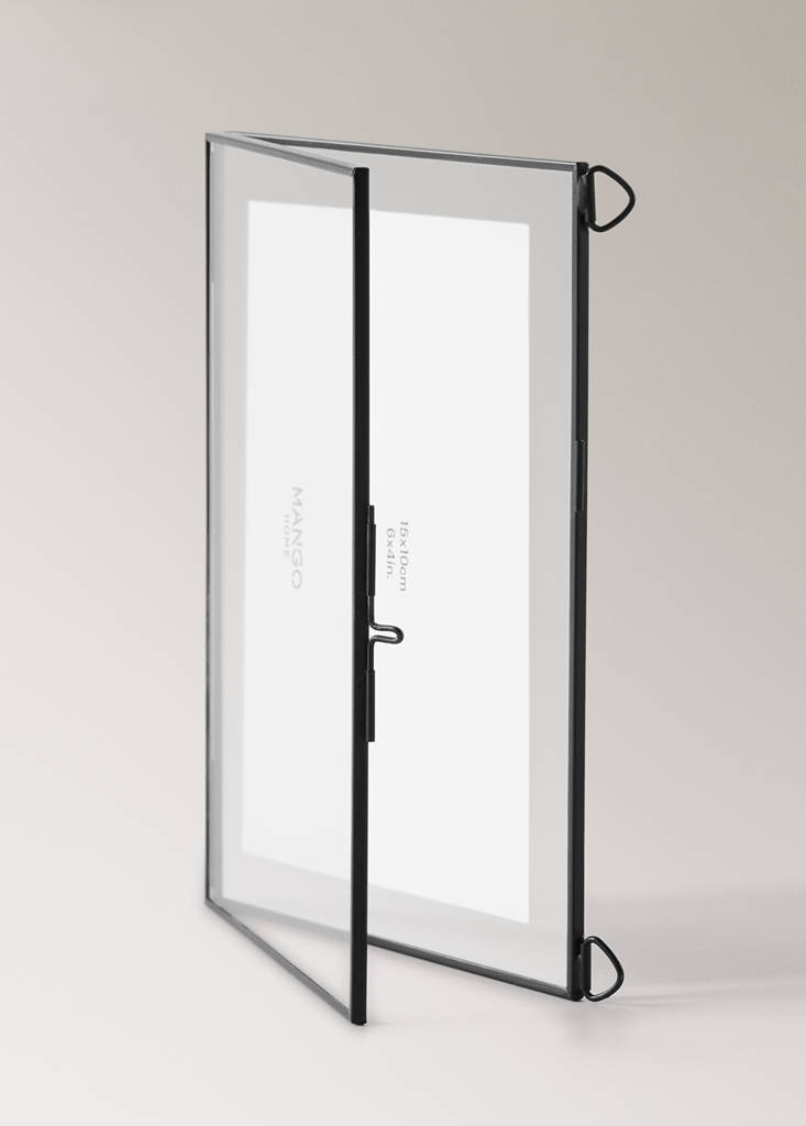 Small rectangular metal photo frame — Black