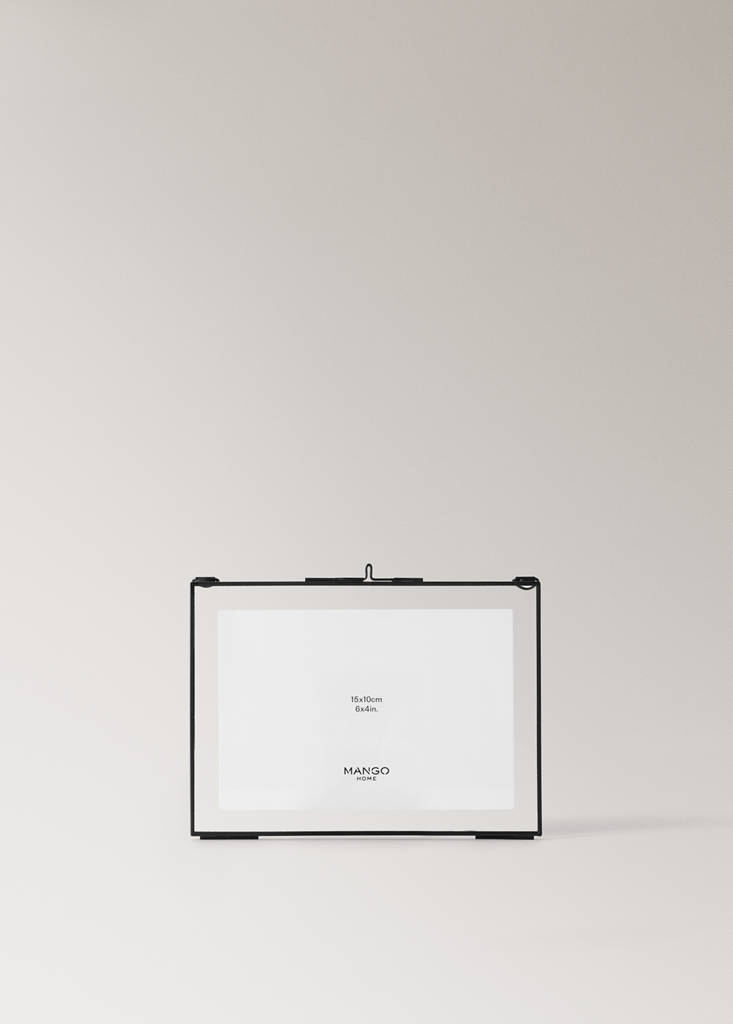Small rectangular metal photo frame — Black