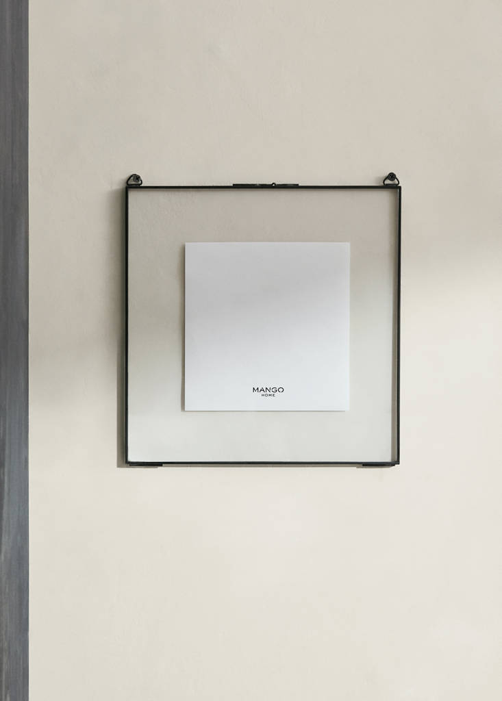Square frame with metal edge — Black
