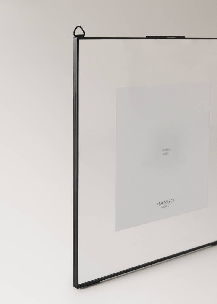 Square frame with metal edge — Black