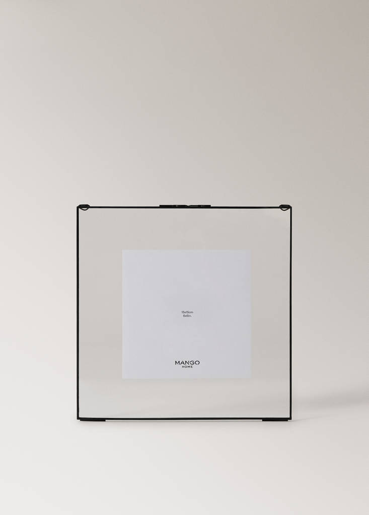 Square frame with metal edge — Black