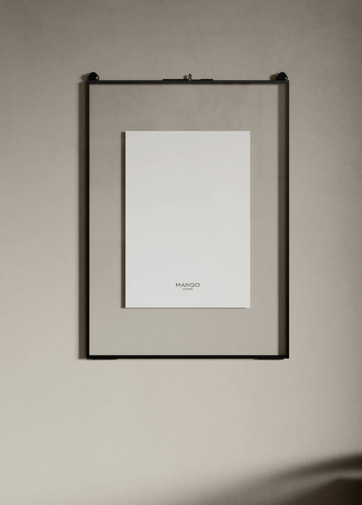 Large metallic profile photo frame — Black