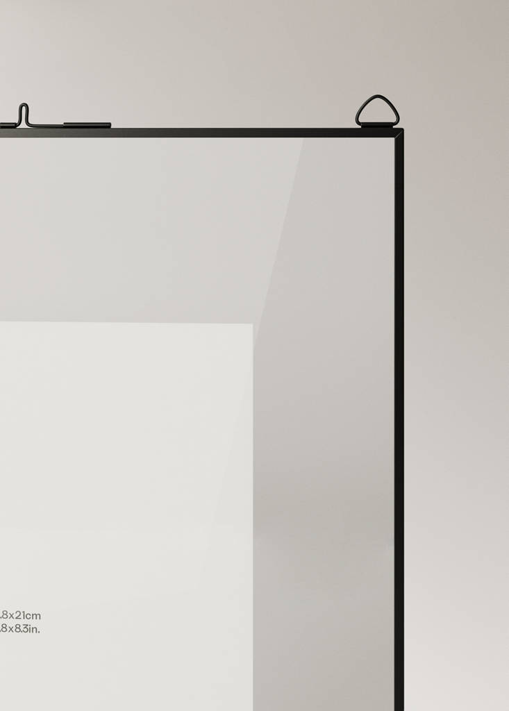 Large metallic profile photo frame — Black