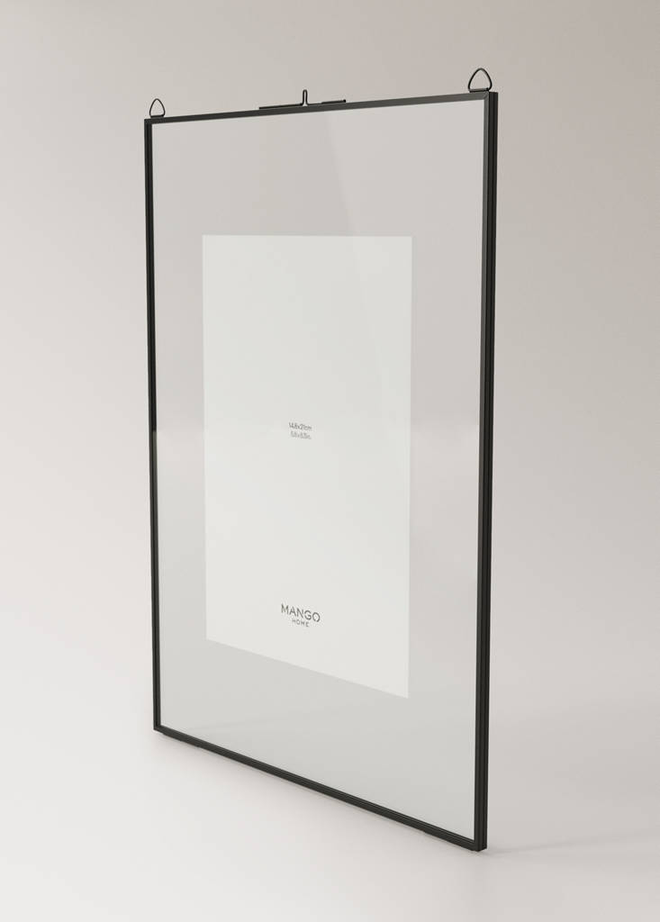 Large metallic profile photo frame — Black