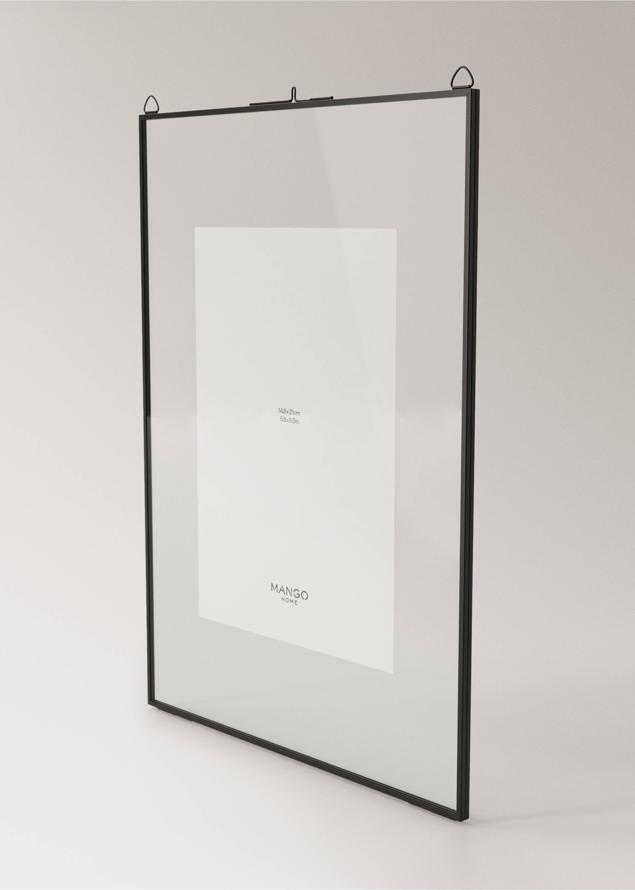 Extra large metallic-edged frame - Details of the article 2, Black. Ref: 37012542-00.
