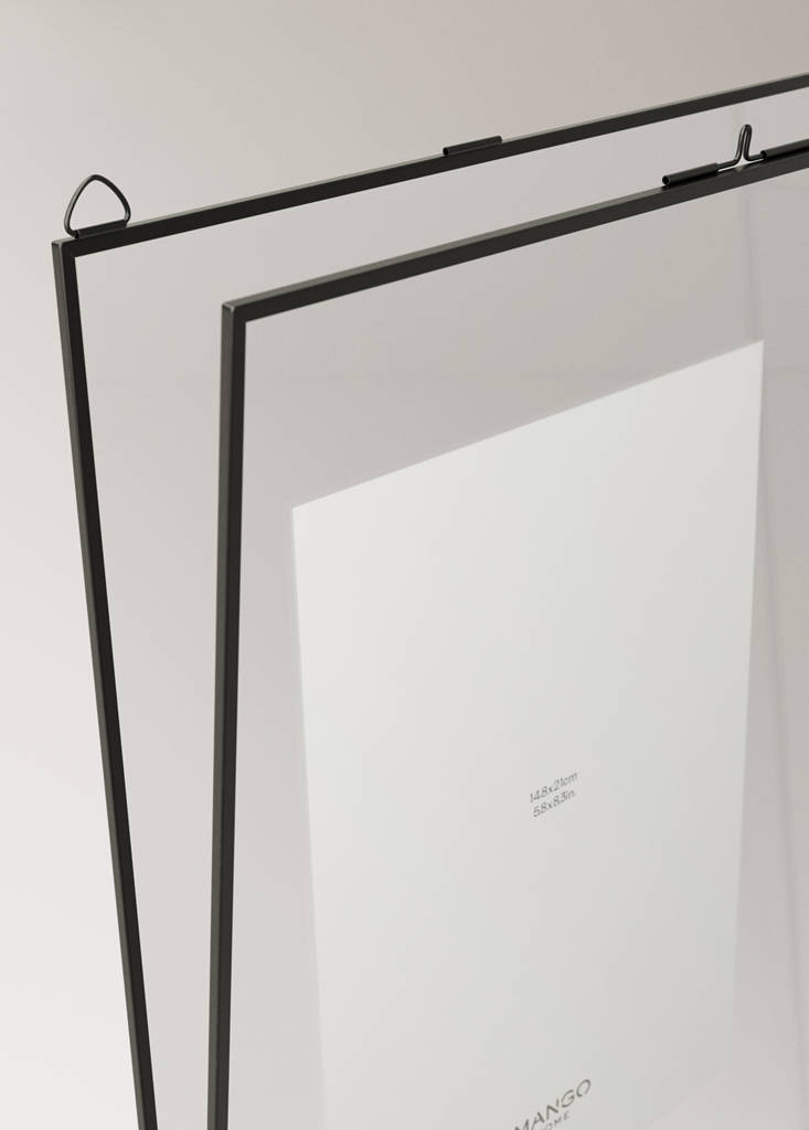 Large metallic profile photo frame — Black