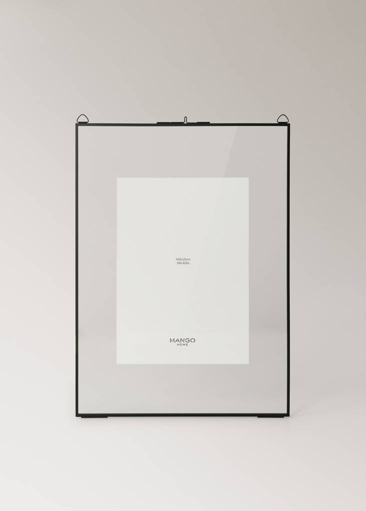 Large metallic profile photo frame — Black