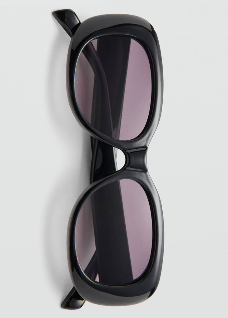 Rectangular-frame sunglasses — Black