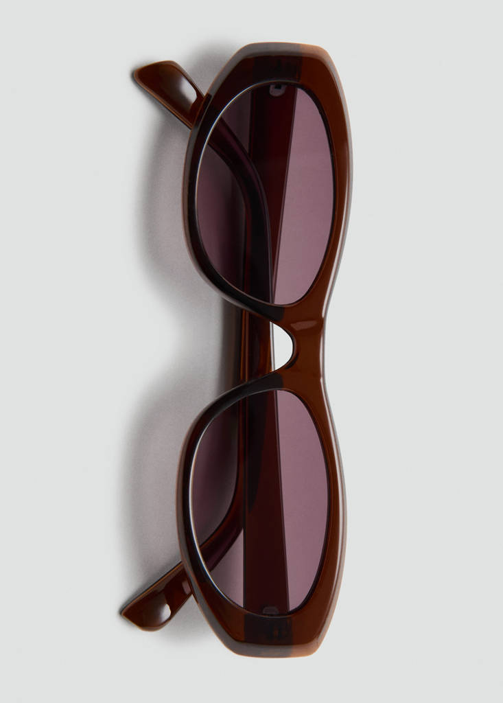 Semi-transparent frame sunglasses — Brown