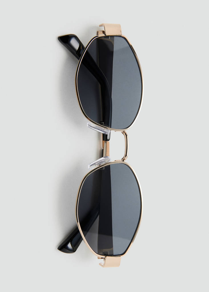 Oval metal frame sunglasses — Gold