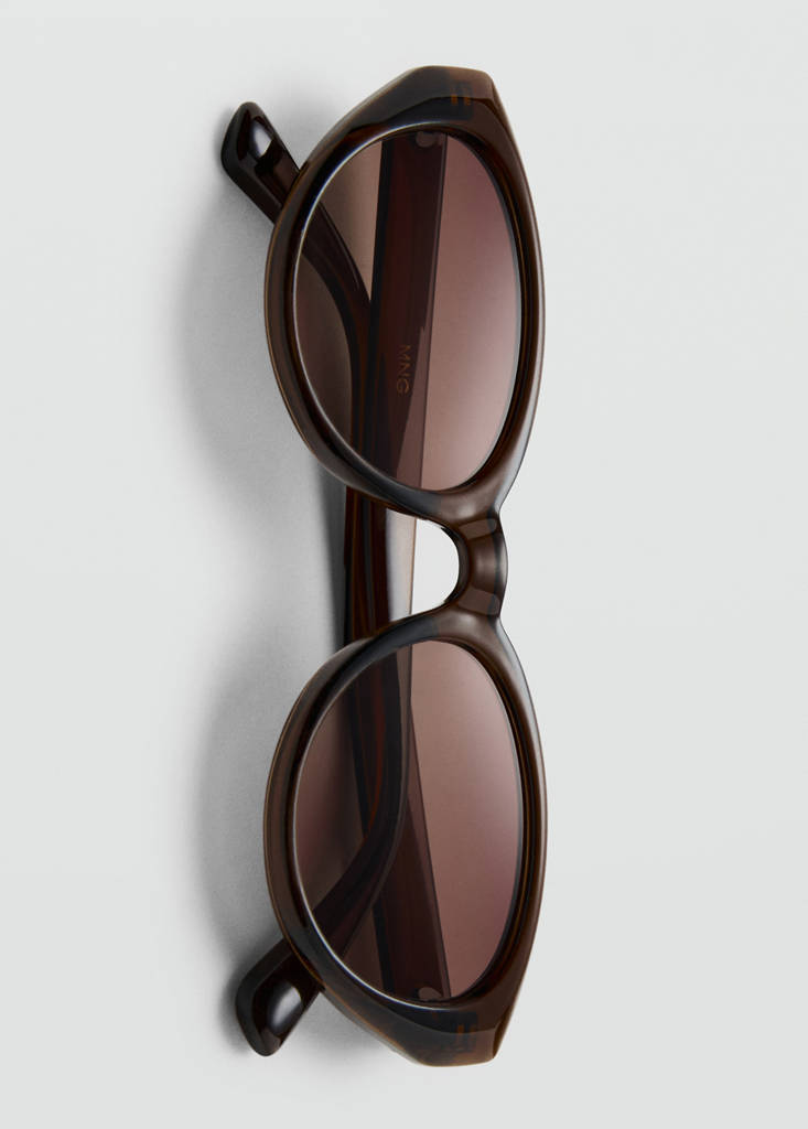Oval-frame sunglasses — Brown