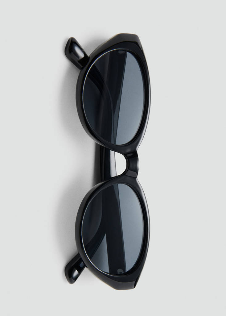 Oval-frame sunglasses — Black