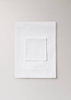 Round cotton hemstitch tablecloth for 8 to 10 people — White 5