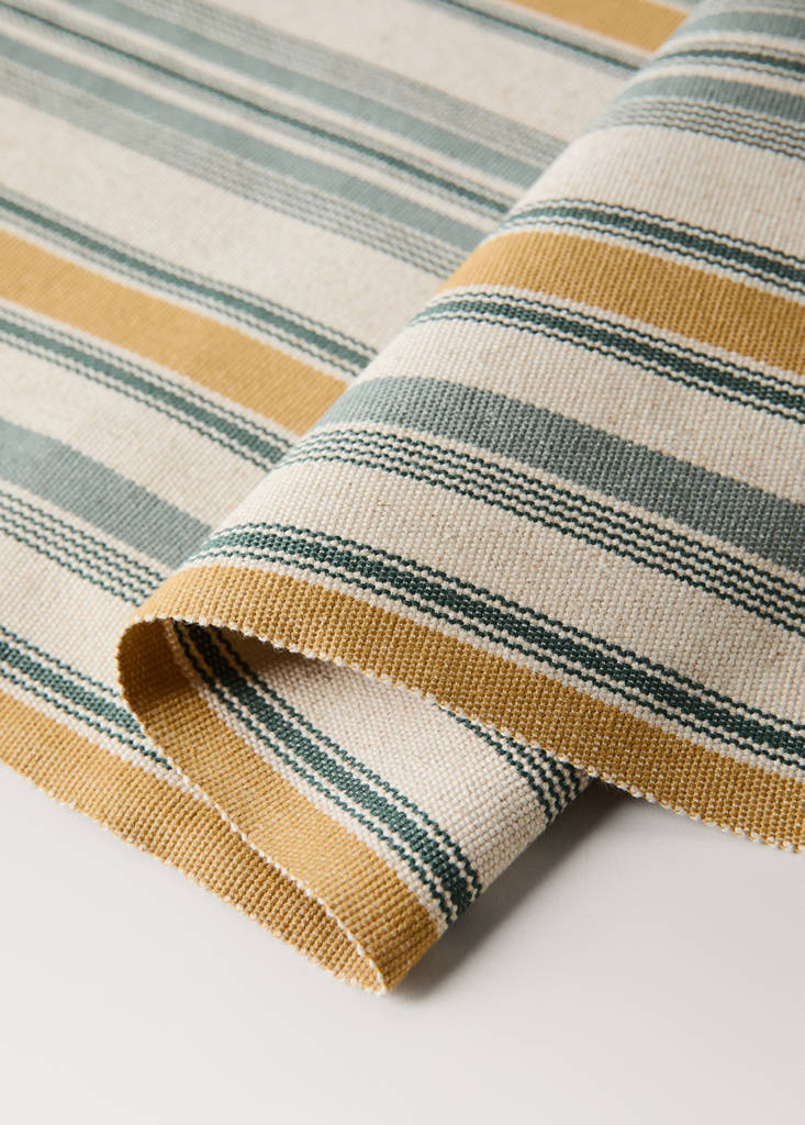Single striped cotton placemat — Ochre
