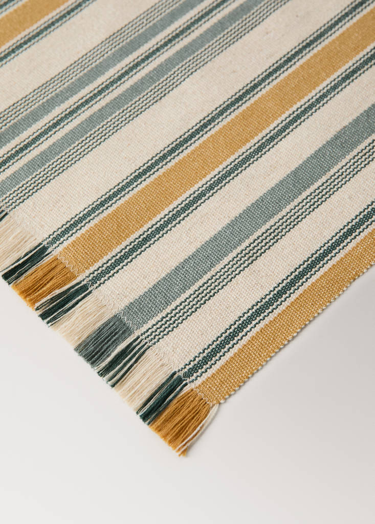 Single striped cotton placemat — Ochre