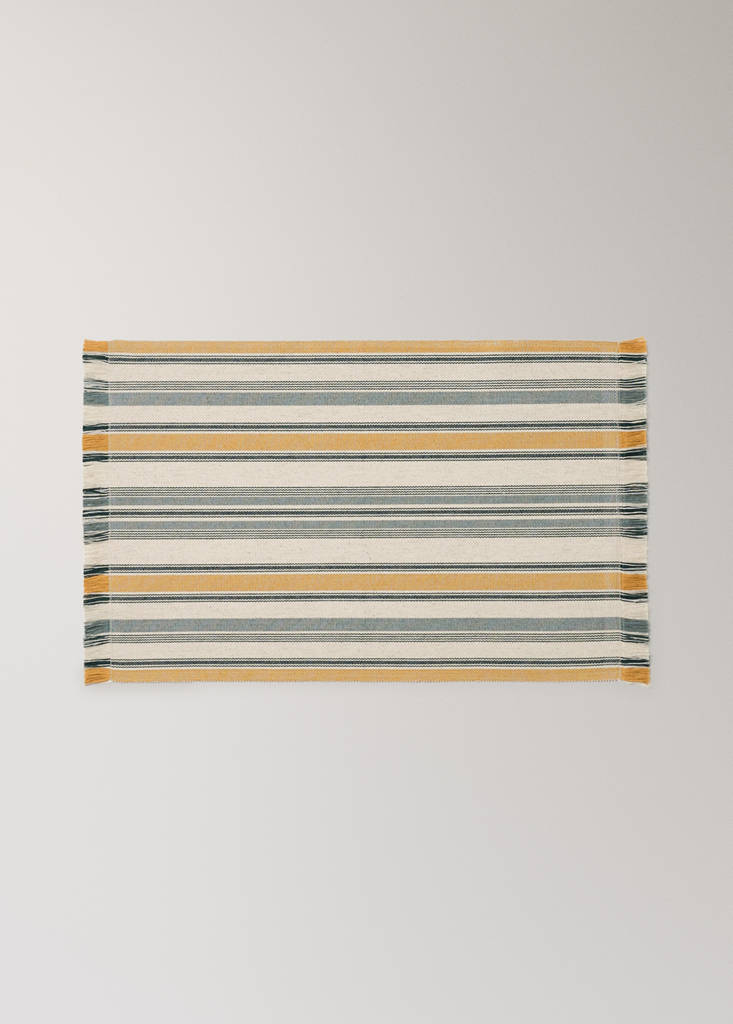Single striped cotton placemat — Ochre