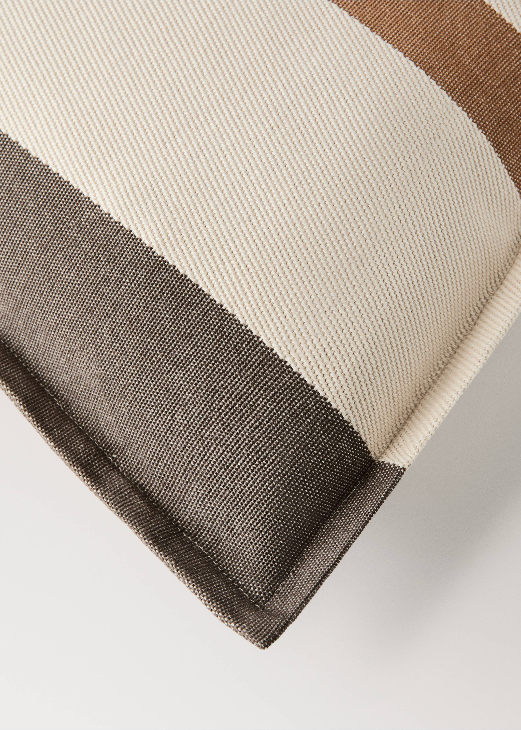 100% striped cushion cover 50x50 - Details of the article 1, Russet. Ref: 37012562-00.