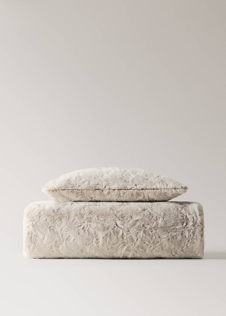 Faux fur cushion cover 50x50 cm — Sand