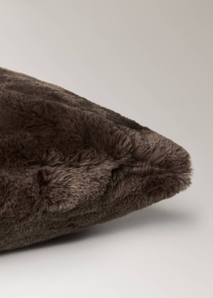 Faux fur cushion cover 50x50 cm — Chocolate