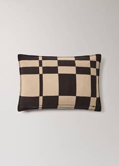 Wool-blend checked cushion cover 40 x 60 cm — Brown 4