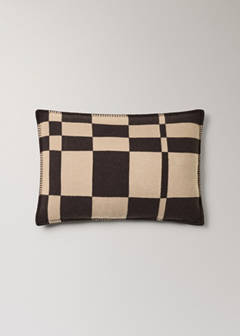 Wool-blend checked cushion cover 40 x 60 cm — Brown 5