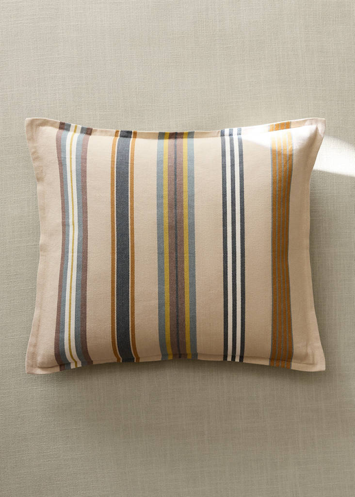 Multicolor striped cushion cover 50x50 cm — Aqua Green