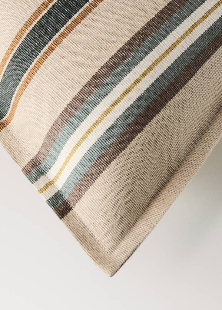 Multicolor striped cushion cover 50x50 cm — Aqua Green