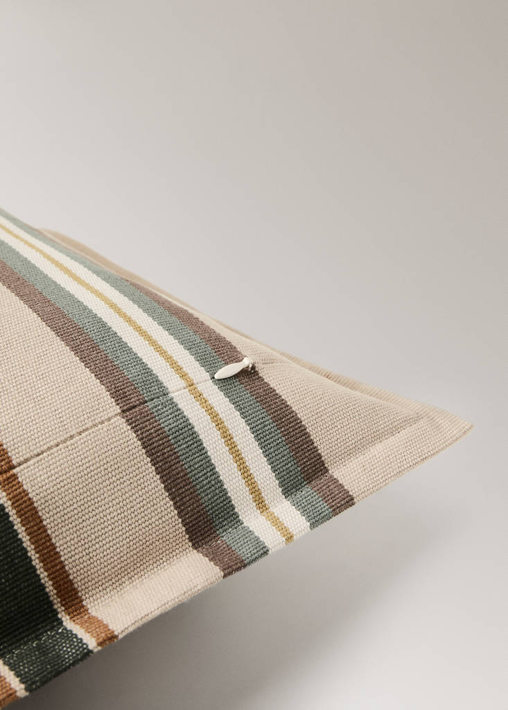Multicolor striped cushion cover 50x50 cm — Aqua Green