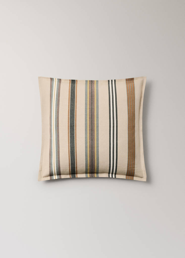 Multicolor striped cushion cover 50x50 cm — Aqua Green