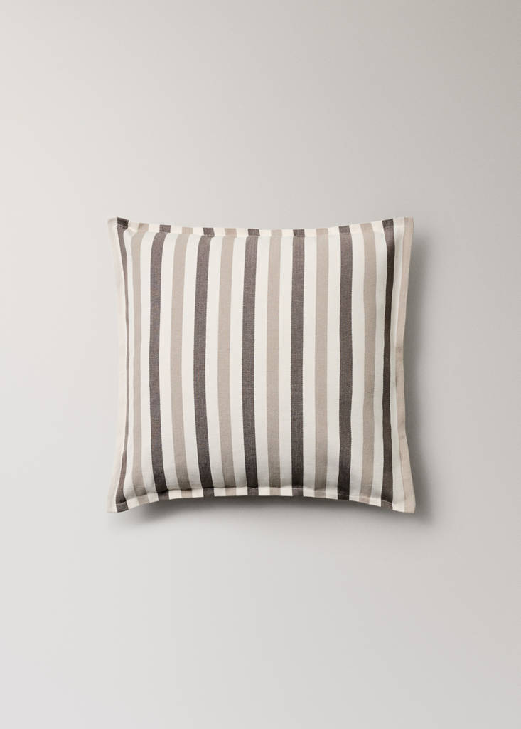 Multicolor striped cushion cover 50x50 cm — Light/Pastel Brown