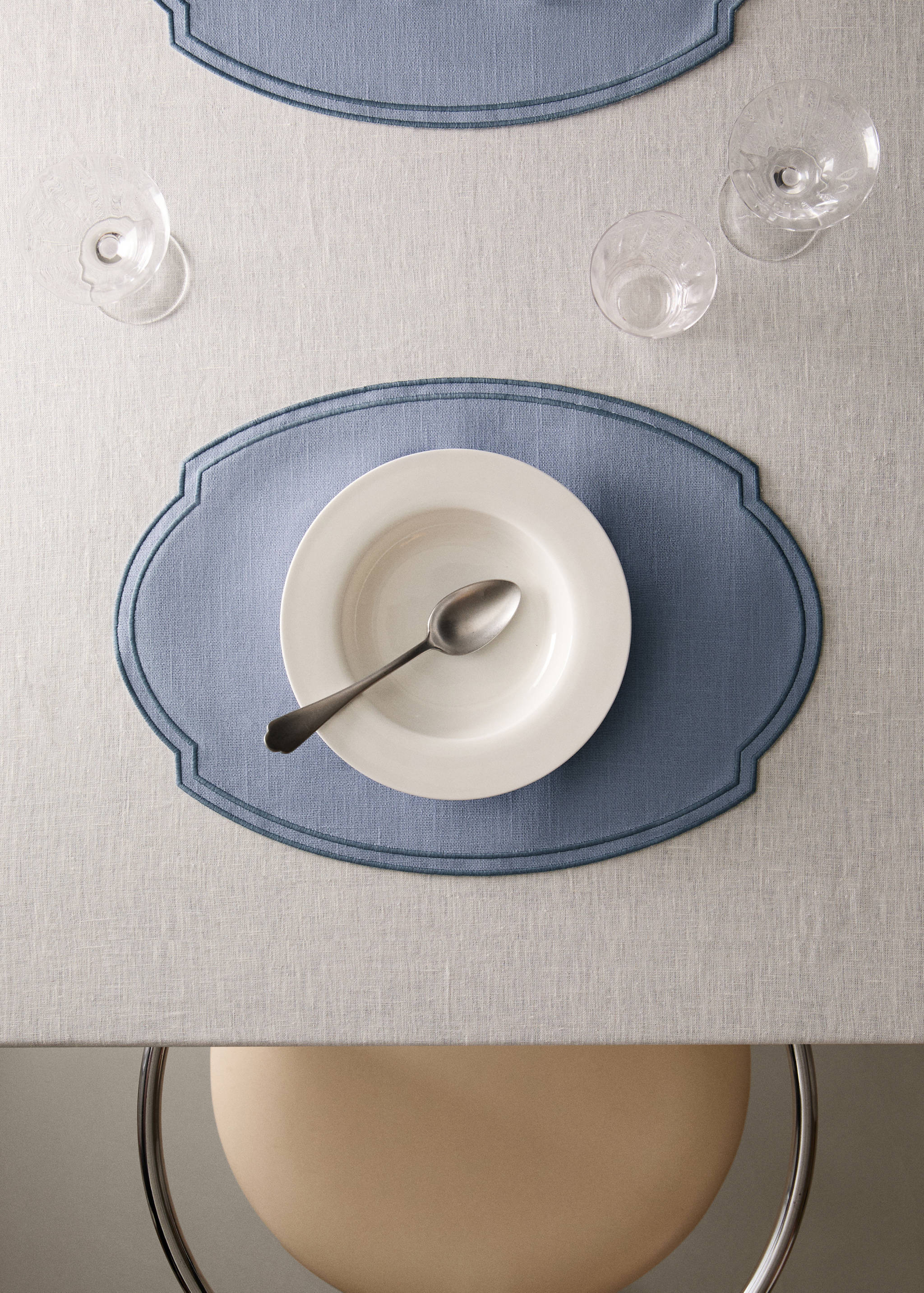 100% cotton placement with embroidered border 35x50cm - General plane