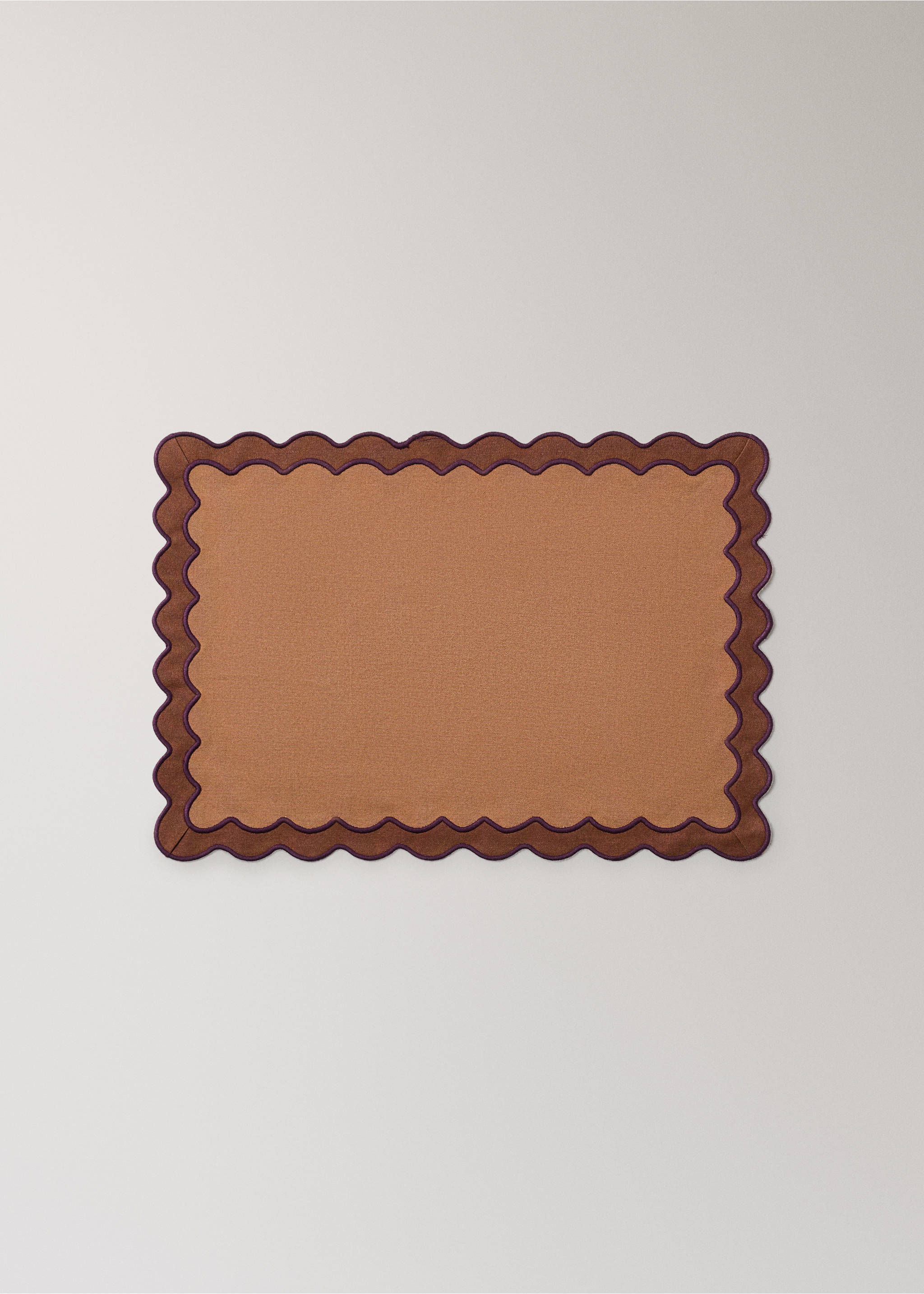 Prostírání s lemováním a výšivkou 100% bavlna 35 x 50 cm - Zboží bez modelu, Tmavě oranžová. Ref: 37012570-00.