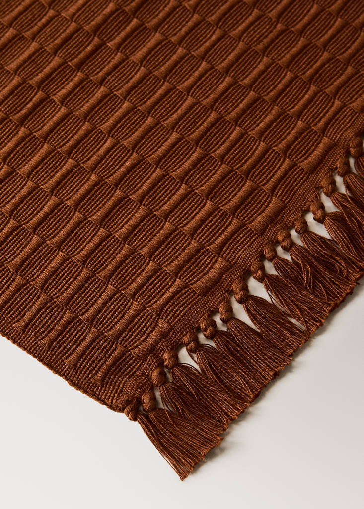 Individual cotton-textured placemat — Ochre
