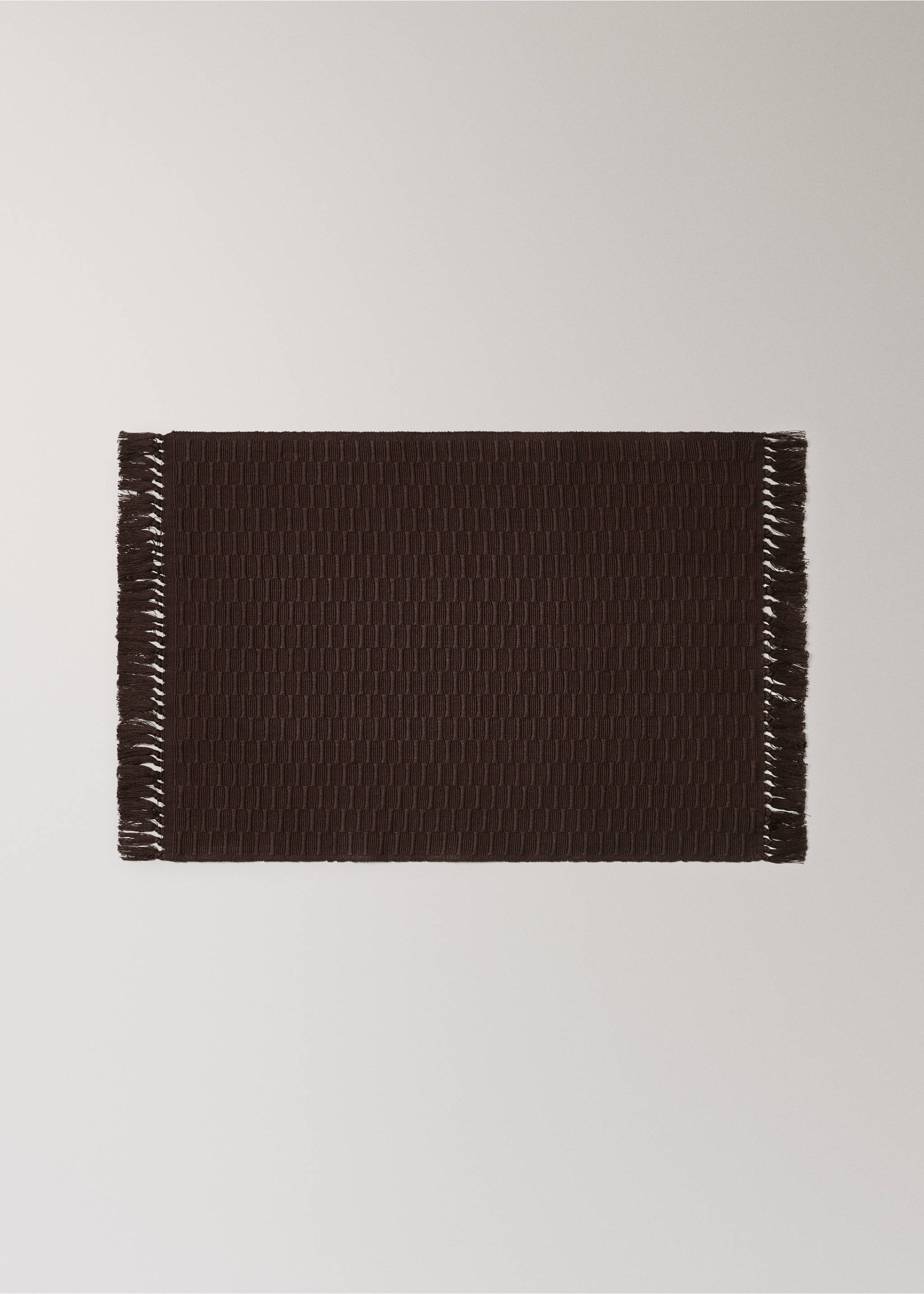 Individual cotton-textured placemat - Article without model, Chocolate. Ref: 37012571-00.