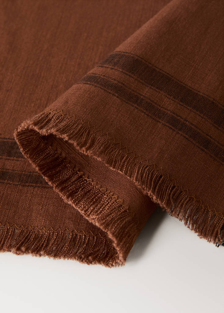 Single striped cotton placemat — Burnt Orange