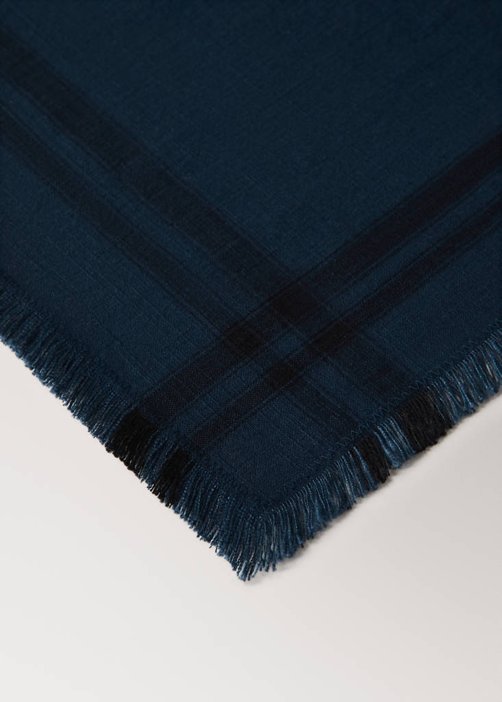 Single striped cotton placemat — Indigo Blue
